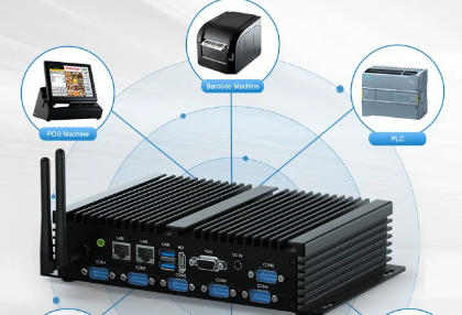 HYSTOU新款8代i5 i7工控主机无风扇嵌入式双网六串口